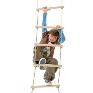 Sturdy 6 Foot Rope Ladder with Smoothly Sanded Hardwood Rungs