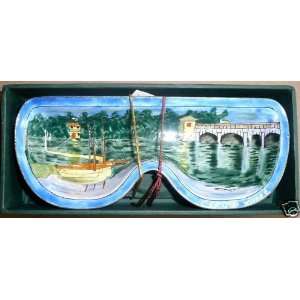   Chen Claude Monet Enamel Eyeglass Holder Tray Dish 