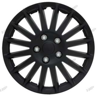 Set of 4 New 16 Black Hubcaps Center Hub Caps Wheel Rim Covers Free 