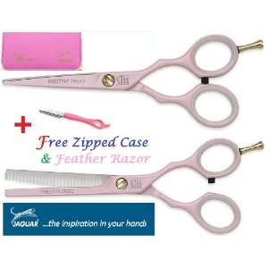   Shears Scissor & Thinner Kit 5.5 + FREE JAGUAR CASE & FEATHER RAZOR