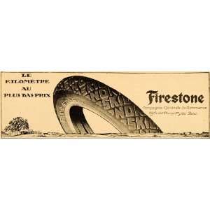  1920 Ad French Firestone Tires No Skid Price Rubber Rim 