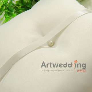 NEW 6 Ivory Satin Wedding Ring Bearer Pillow Cushion w/ Oversize 