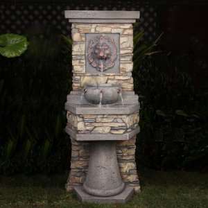  Fountain Cellar FCL013 2 Tiered Lions Head Water Fountain 