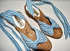 New In Box Jacques Levine Espadrilles Sandals Size 7 Blue White Made 
