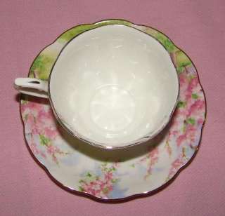 GORGEOUS ROYAL ALBERT BONE CHINA BLOSSOM TIME TEACUP AND SAUCER 