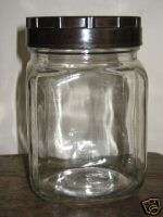 Old Glass Jar Brown Bakelite Lid British Made #2  