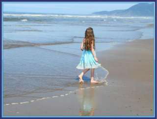 Little Joules Frill Seekers Light House Dress Sky Blue Ruffle Beach 