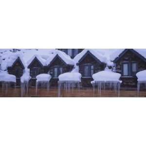  Snowcapped Houses in a Row, Deer Lodge Hotel, Lake Louise 