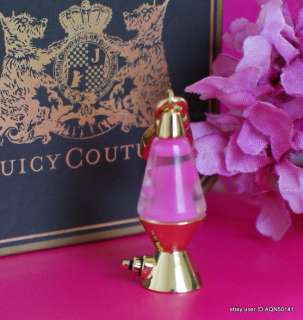 RARE♥ JUICY COUTURE Hot Pink Lava Lamp Gold Charm Bracelets $52 NIB 