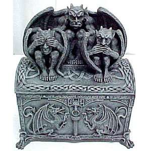  See No Evil Gargoyle Treasure / Trinket Box Hear Speak 