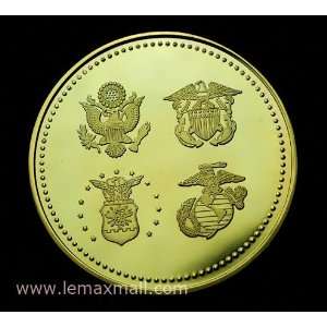    US Army Navy Marine Corps Air Force Gold Coin 