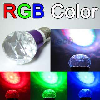 Crystal E27 3W IR Remote Control 16 Color RGB led Spot light bulb AC 