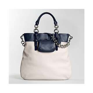 Coach Bonnie White Chalk/Navy Leather Tote Bag 13389  