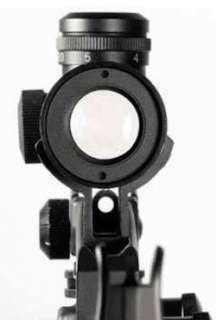 An integrated peep sight allows you to use the rifles iron sight for 