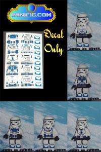 LEGO Custom Star Wars Blue Clone Trooper stickers x 5  