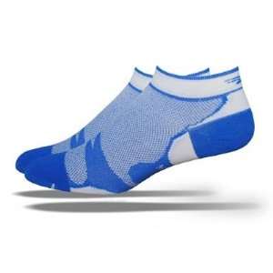  DeFeet Levitator Lite Lo Blue/White Cycling/Running Socks 
