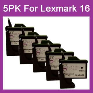 Black Ink Cartridge for Lexmark 16 Color Jetprinter i3 IJ650 X1150 