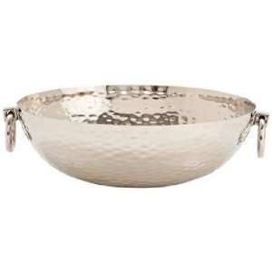  Grace 17 1/2 Round Hammered Metal Bowl