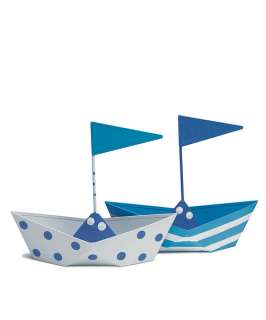 Nautical / Beach Wedding Favors 6 Mint Lifesaver Candy Metal Boats 