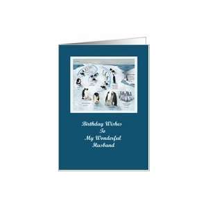  Happy Birthday To My Husband Penguin Greeting Card Card 