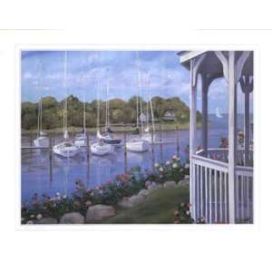  Gazebo on the Harbor   Poster by Carol Saxe (28x22)