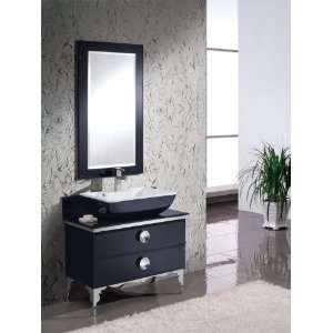   Moselle 35.5 Wood Vanity with Vessel Sink, Countertop, P Trap, Pop U