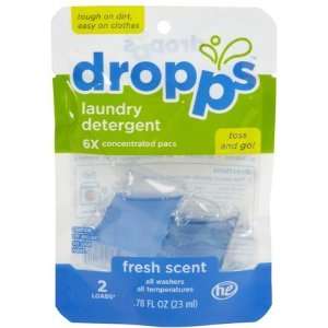 Dropps Laundry Detergent Pacs, Fresh Scent 2 Loads (Quantity of 5)
