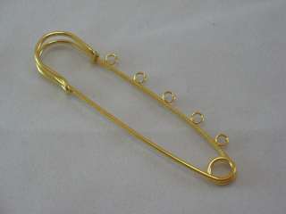 10 GOLD PLATED KILT PINS 5 LOOP JEWELRY CHARM HOLDER 3  