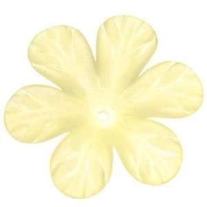  Lucite 6 Petal Tropical Flower Beads Matte Jonquil Yellow 