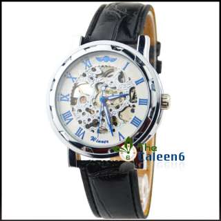  Mechanical Leather Hollow Men Luxury Fashion Wrist Watches 2 Color