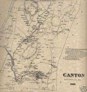 Canton CT 1869 Map with Homeowners  