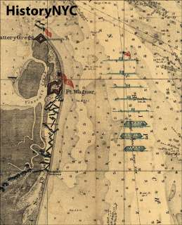 1863 CHARLESTON HARBOR S. CAROLINA NAUTICAL MAP  