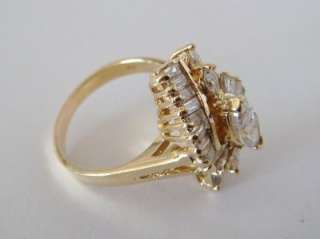 2CT MARQUISE DIAMOND CLUSTER 14K GOLD COCKTAIL RING WOW  