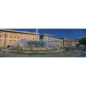  Fountain in Front of Buildings, Piazza de Ferrari, Genoa 