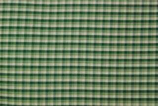 Green Cream Woven Plaid Drapery Upholstery Fabric  
