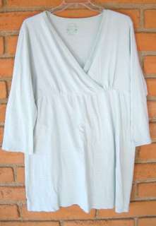 Green & White Stripe Plus Size Maternity Night Gown PJs Sleepwear 3X 