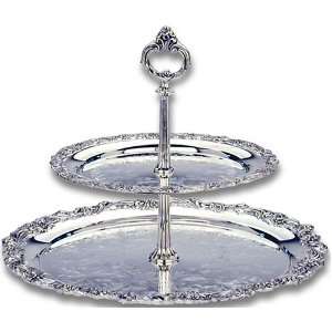  Reed & Barton Silver plated Burgundy Collection 2 Tiered 