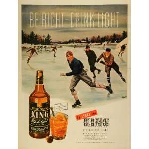   Level Whisky Ice Skating Winter   Original Print Ad