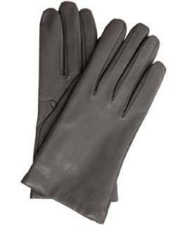 All Gloves grey leather cashmere lined gloves  