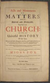 FOXEs BOOK OF MARTYRS Acts and Monuments 1684 3 Vols  