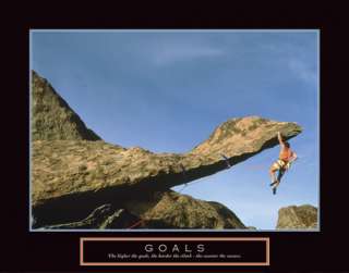 Goals Rock Climber Climbing Motivational Poster  