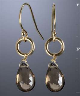 style #306860801 smokey topaz circle charm french earwire earrings