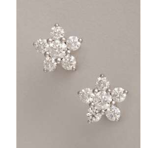 Colette Nicolai diamond and white gold floral 0.86tw stud earrings