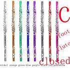 closed C FOOT flute orange/green/b​lue/red/black/​white/pink/pur 