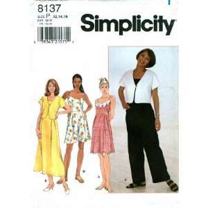  Simplicity 8137 Sewing Pattern Misses Dress Jumpsuit 