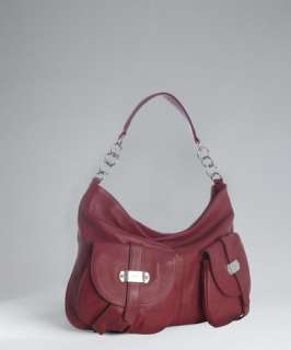 Furla cherry leather Olympia shoulder bag