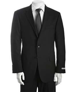 Hickey Freeman black tonal striped wool two button Milburn suit with 