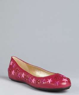 Jimmy Choo magenta calfskin Western star studded flats