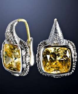 Judith Ripka canary crystal and diamond Roma earrings   up 