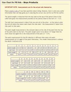   chart for pb kids girls products top of page tp suits and vests size